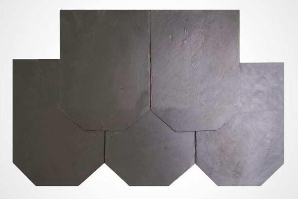 Đá slate đen Lai Châu lợp mái hình đa giác 14x21x(0.2-0.4)cm