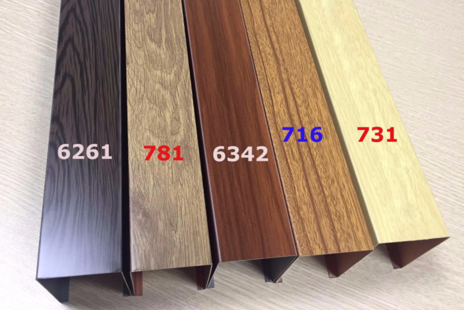 Bảng màu trần nhôm vân gỗ